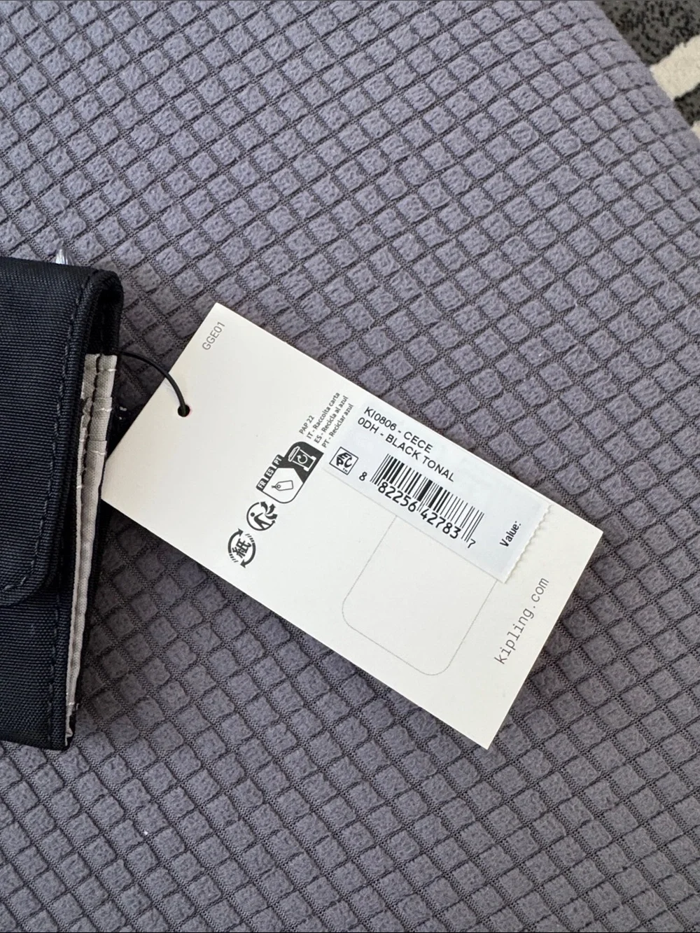 Kipling Cece Black Trifold Wallet